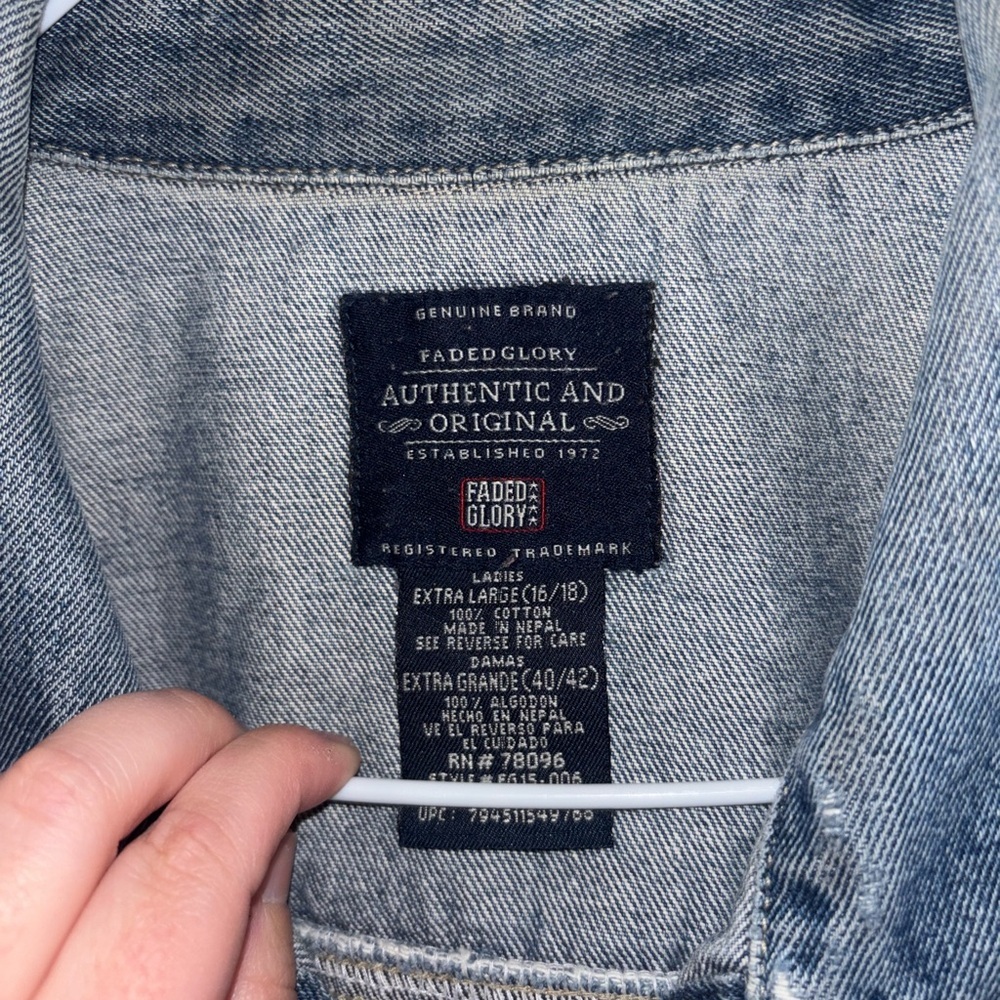 Vintage Faded Glory XL Blue Denim Jacket - Picture 2 of 5